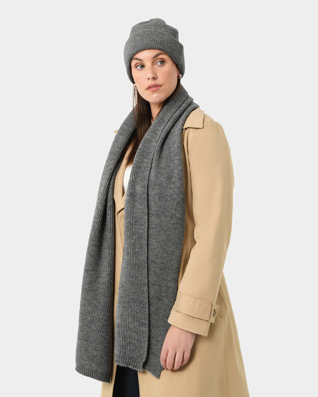 Lillie Wool Blend Ribbed Scarf