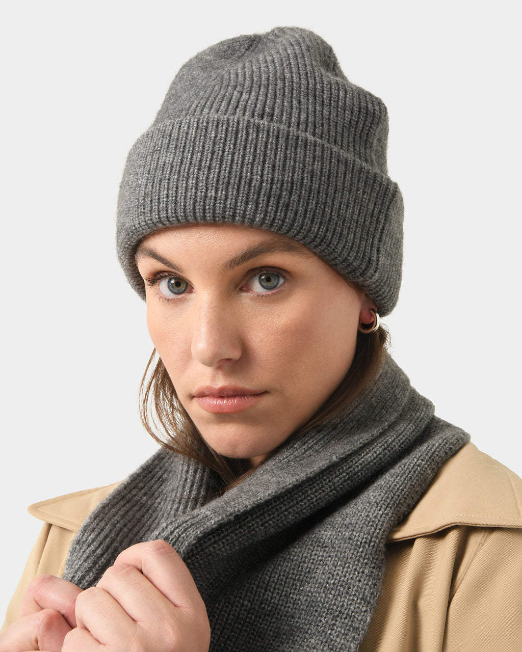 Lillie Wool Blend Ribbed Scarf