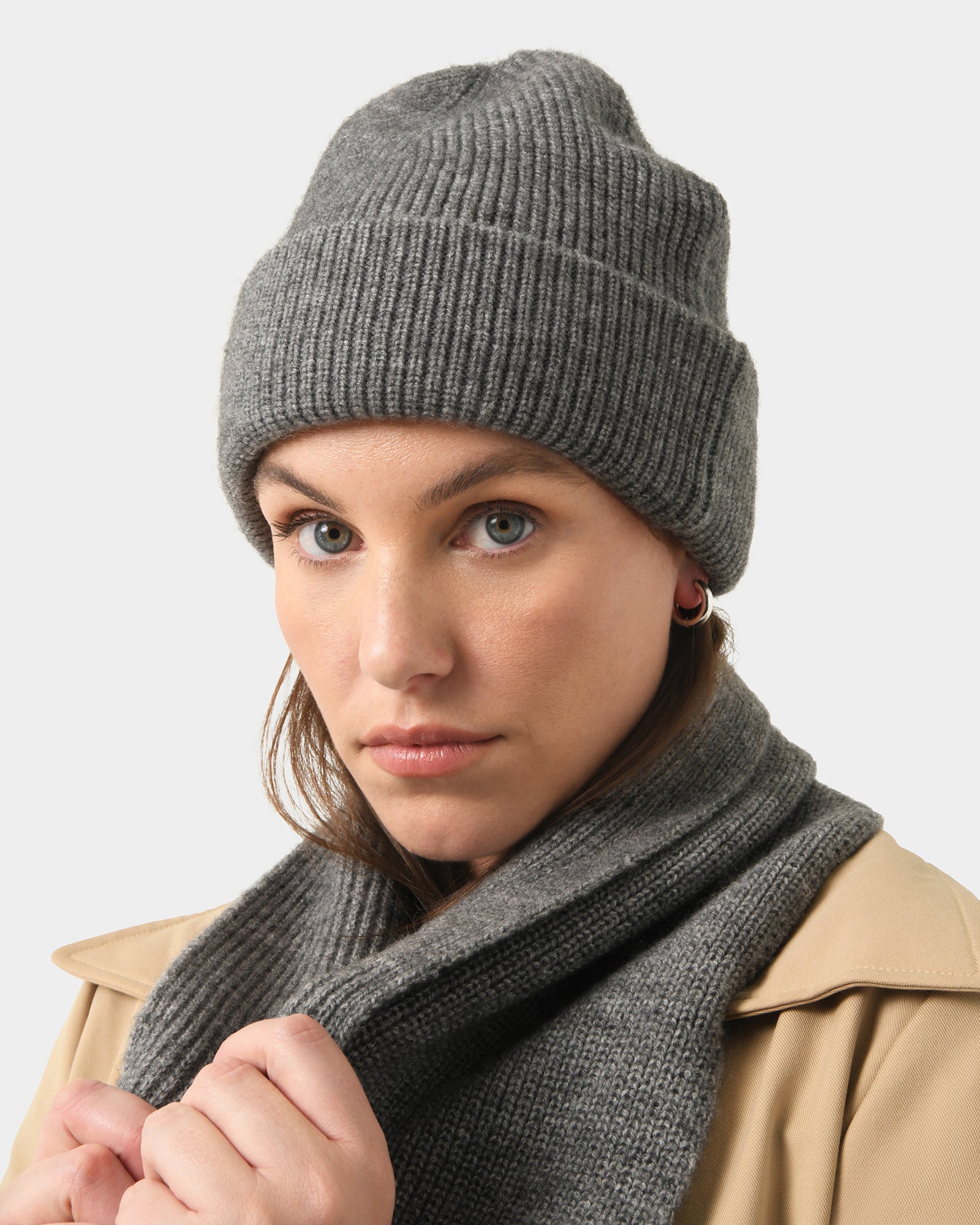 Lillie Wool Blend Ribbed Scarf