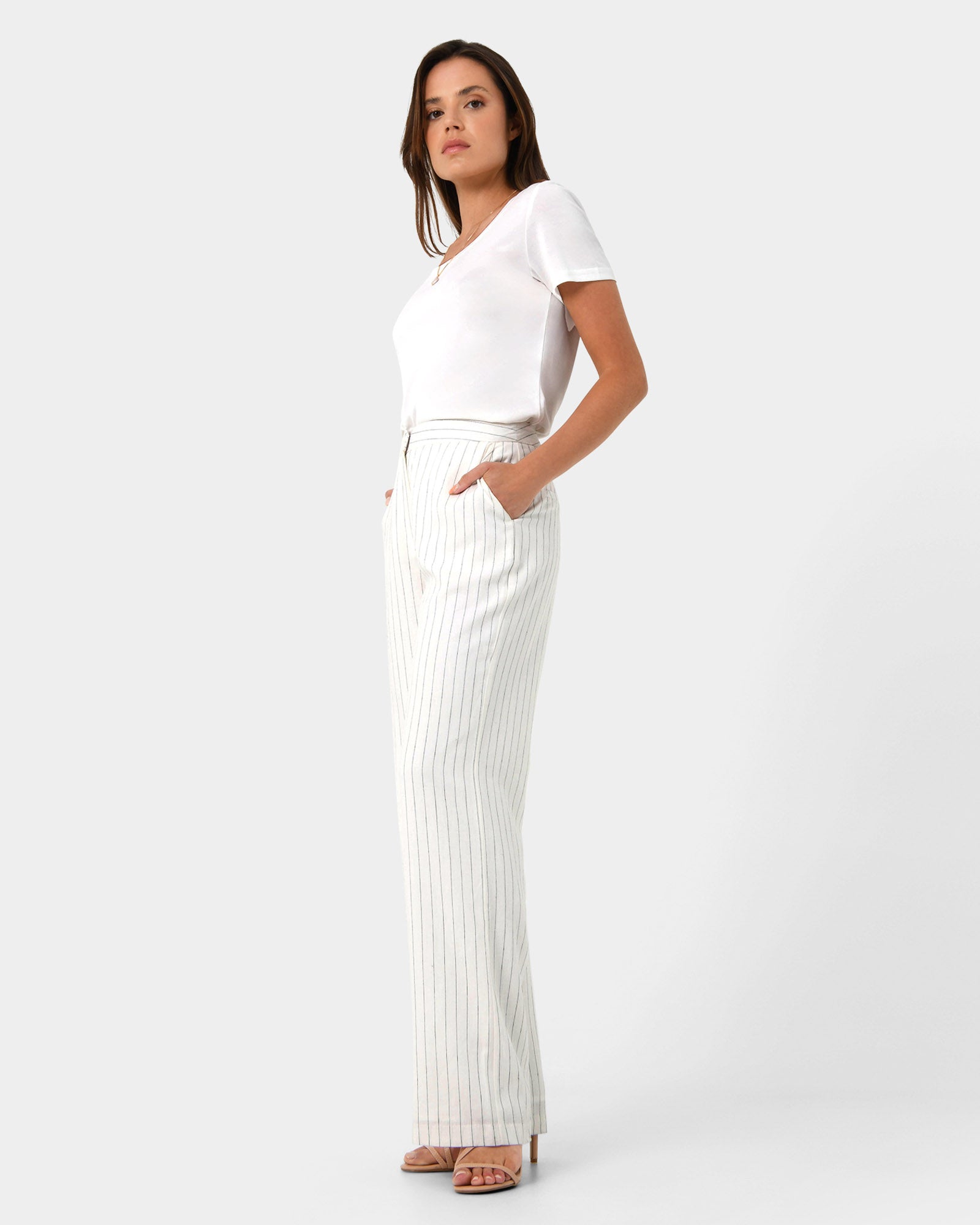 Talisa Linen Pinstripe Pant