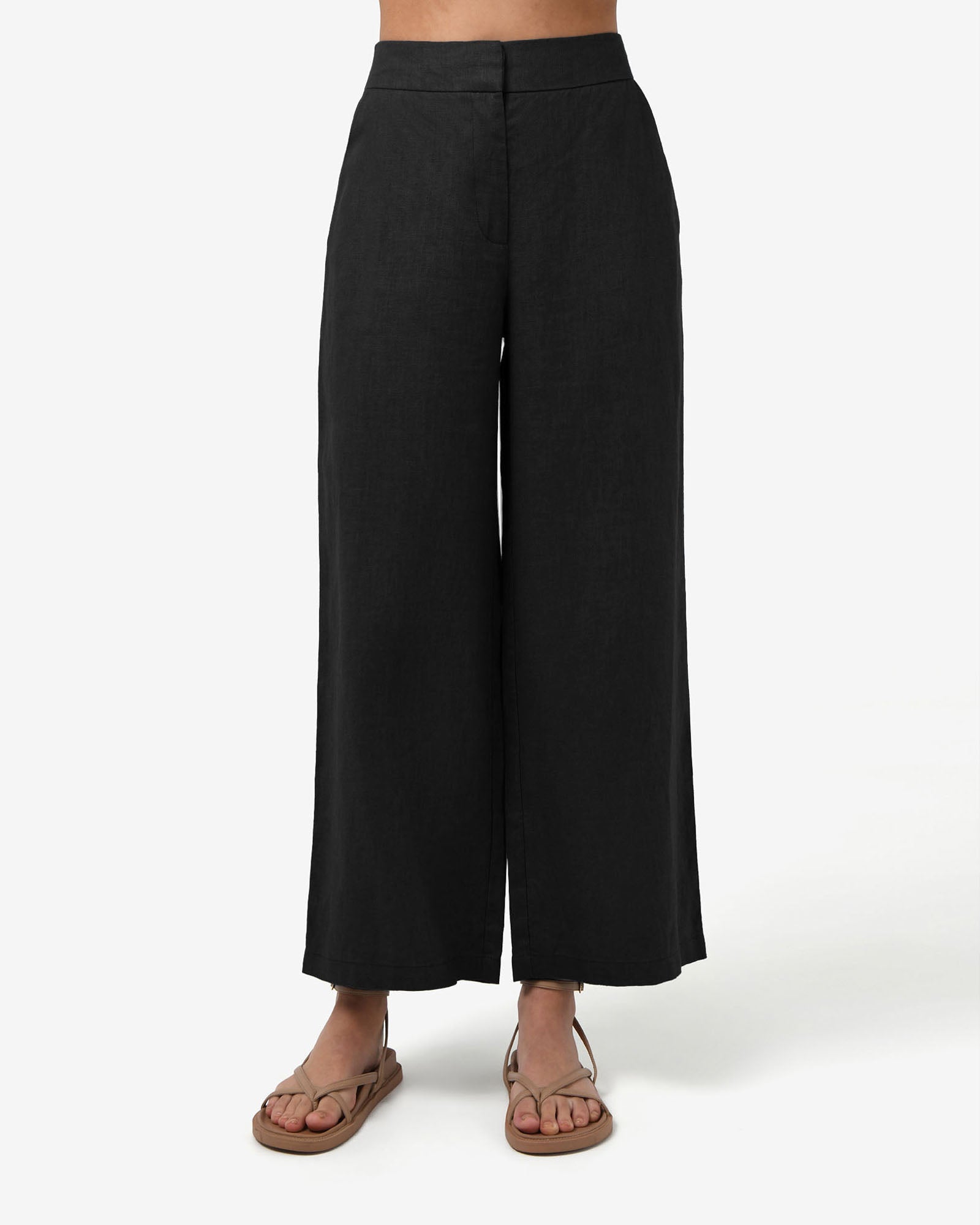 Ami Linen Elastic Back Pants