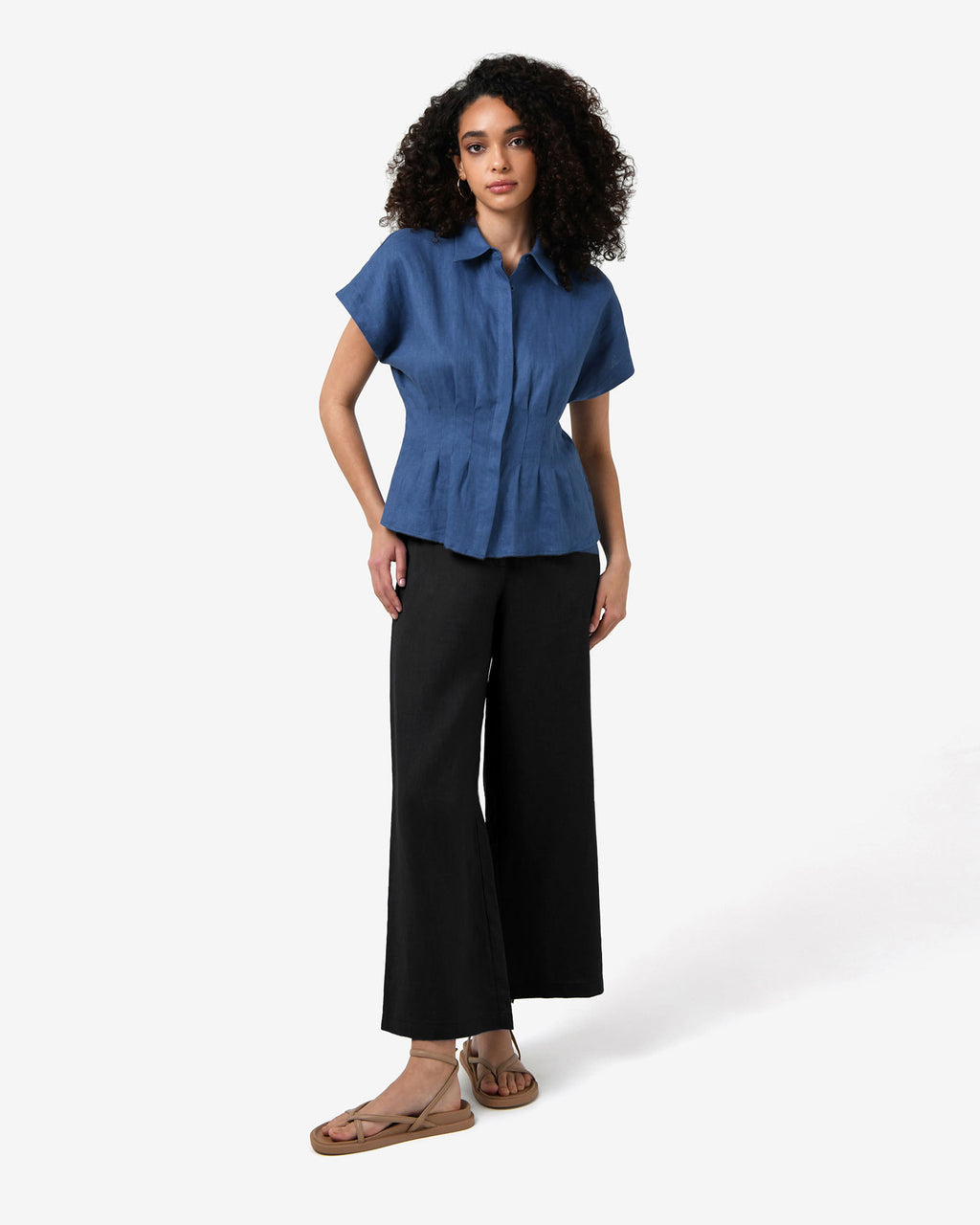 Ami Linen Elastic Back Pants