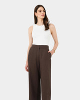 Ami Linen Elastic Back Pants