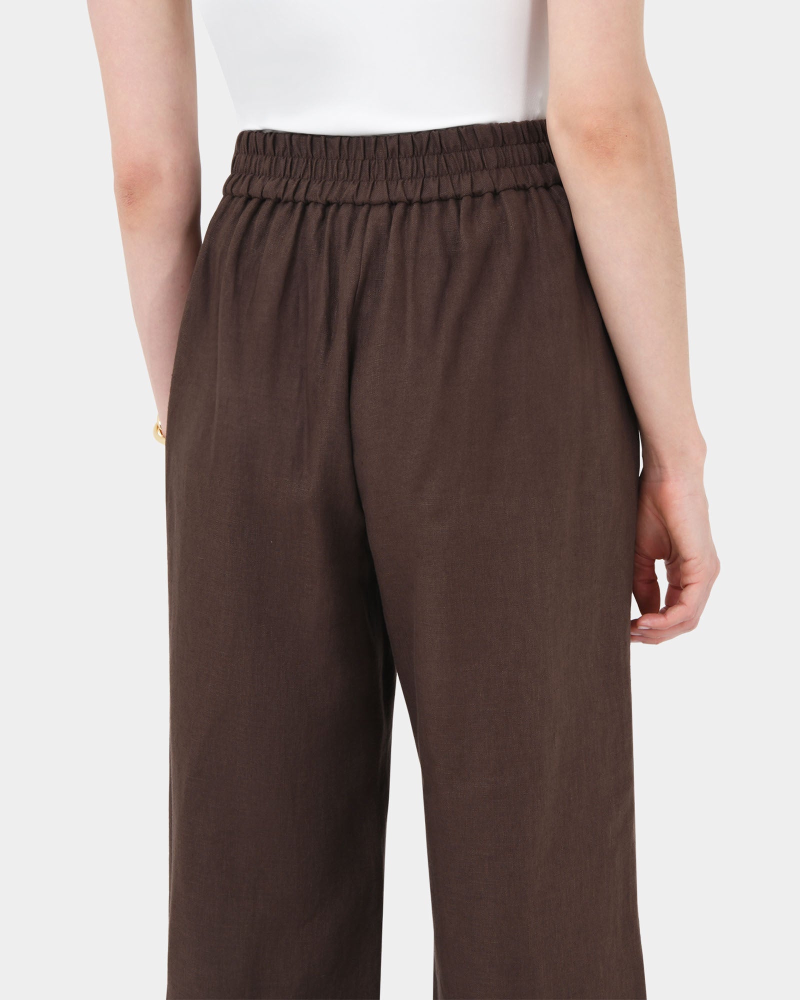 Ami Linen Elastic Back Pants
