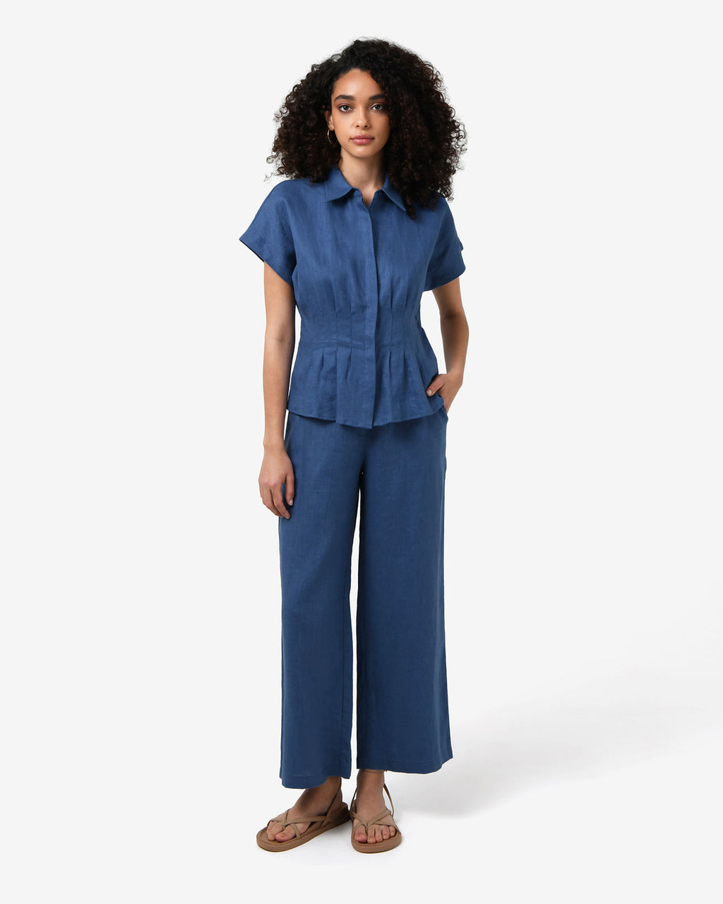Ami Linen Elastic Back Pants