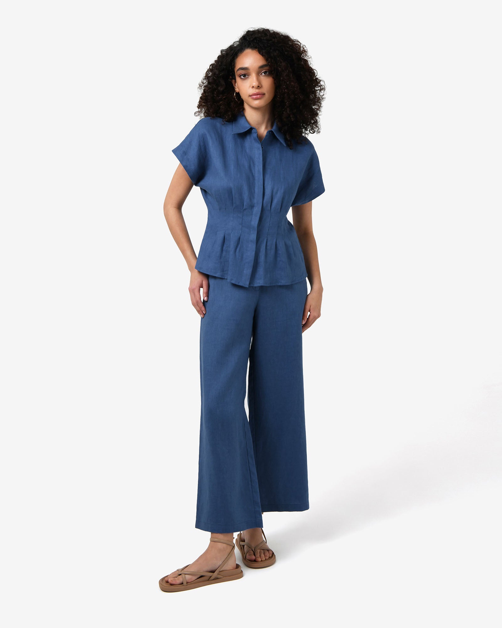 Ami Linen Elastic Back Pants
