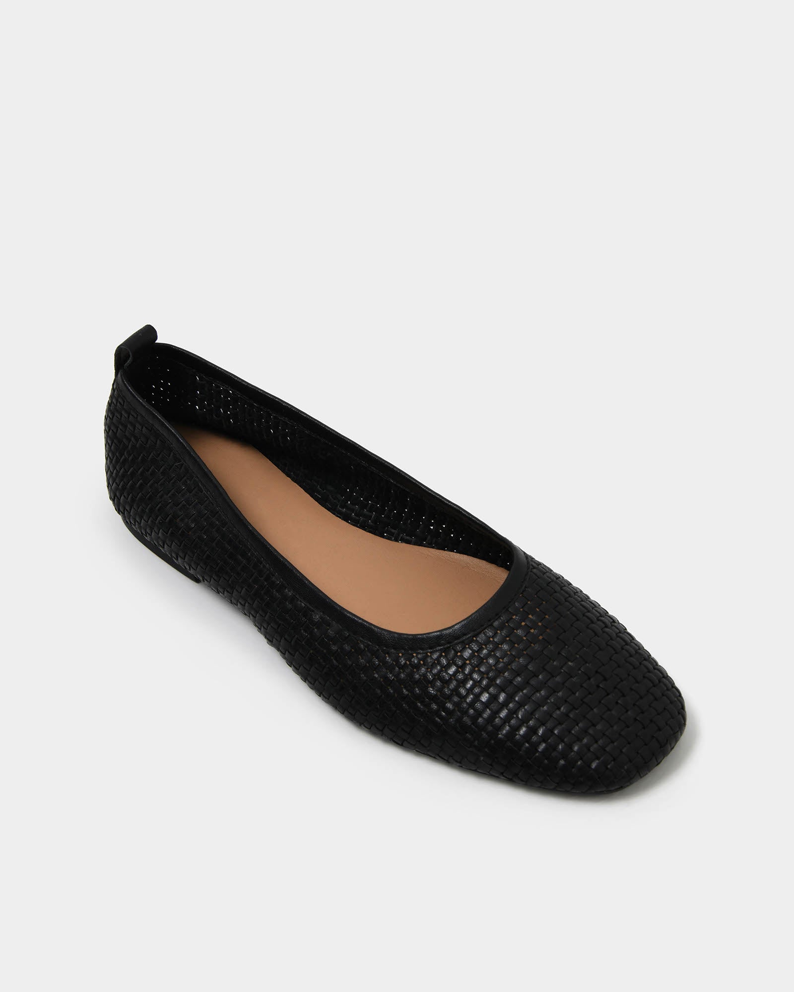 Halina Leather Weave Flat