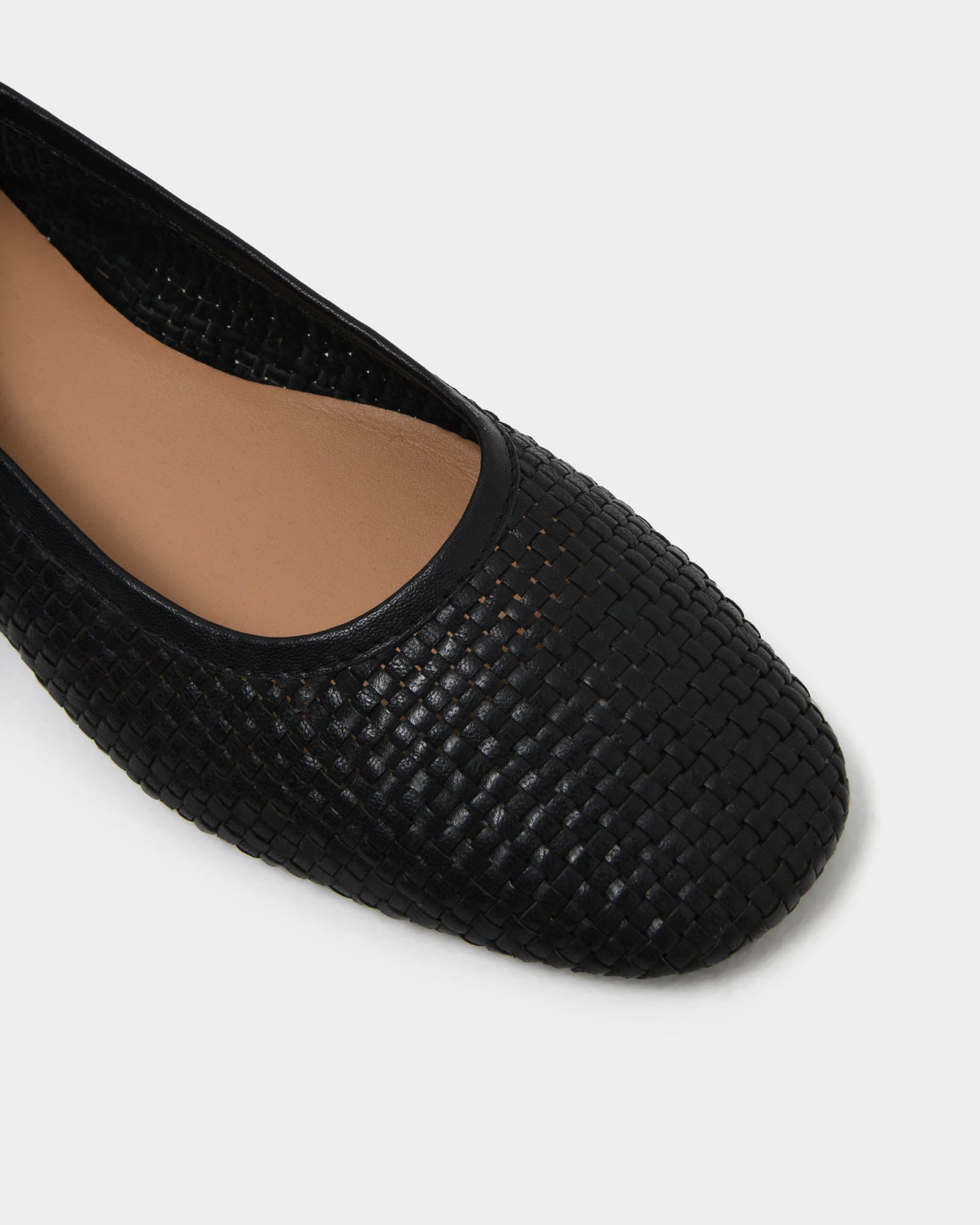 Halina Leather Weave Flat