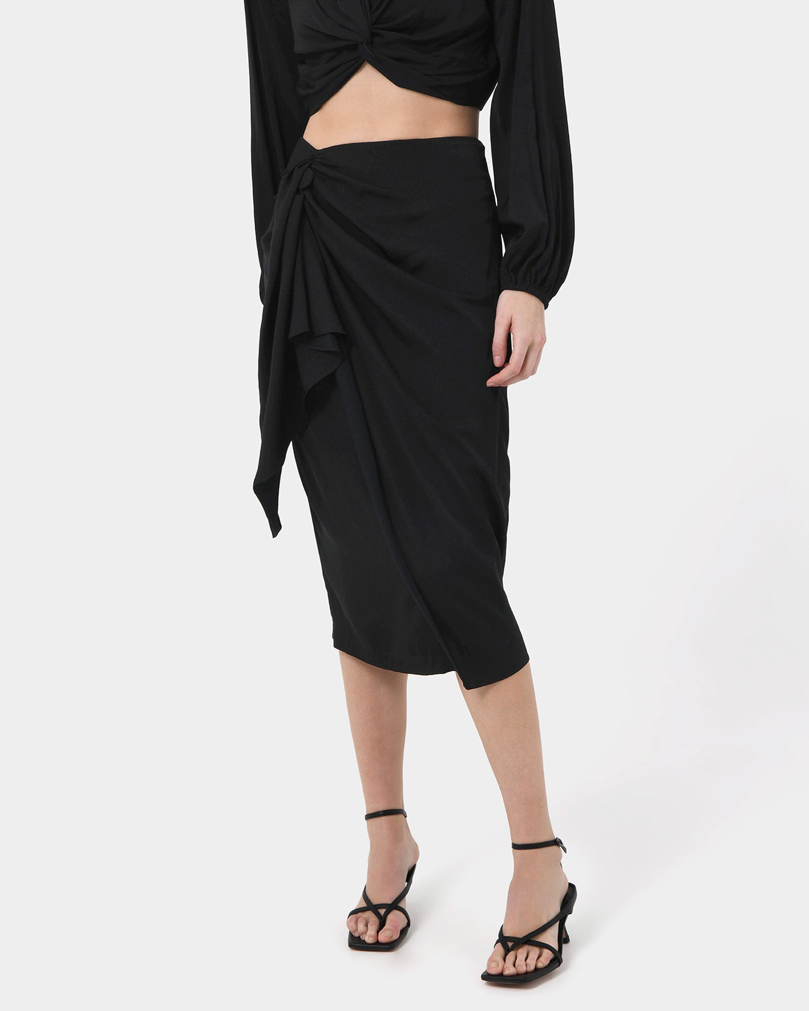 Zyana Knotted Front Wrap Skirt