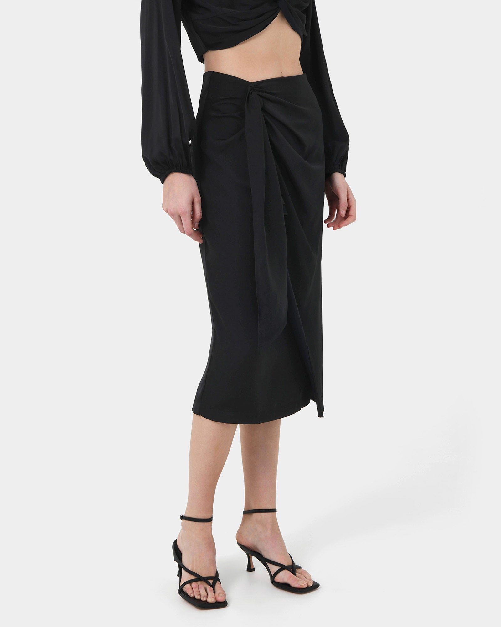 Zyana Knotted Front Wrap Skirt