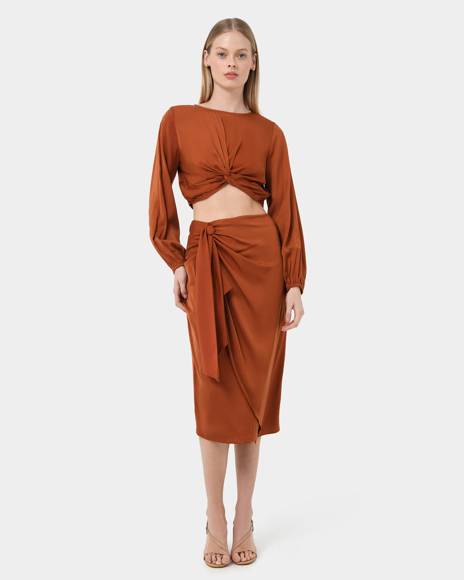Zyana Knotted Front Wrap Skirt