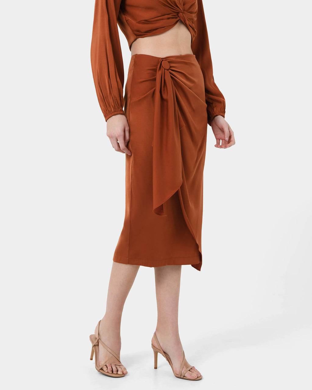 Zyana Knotted Front Wrap Skirt