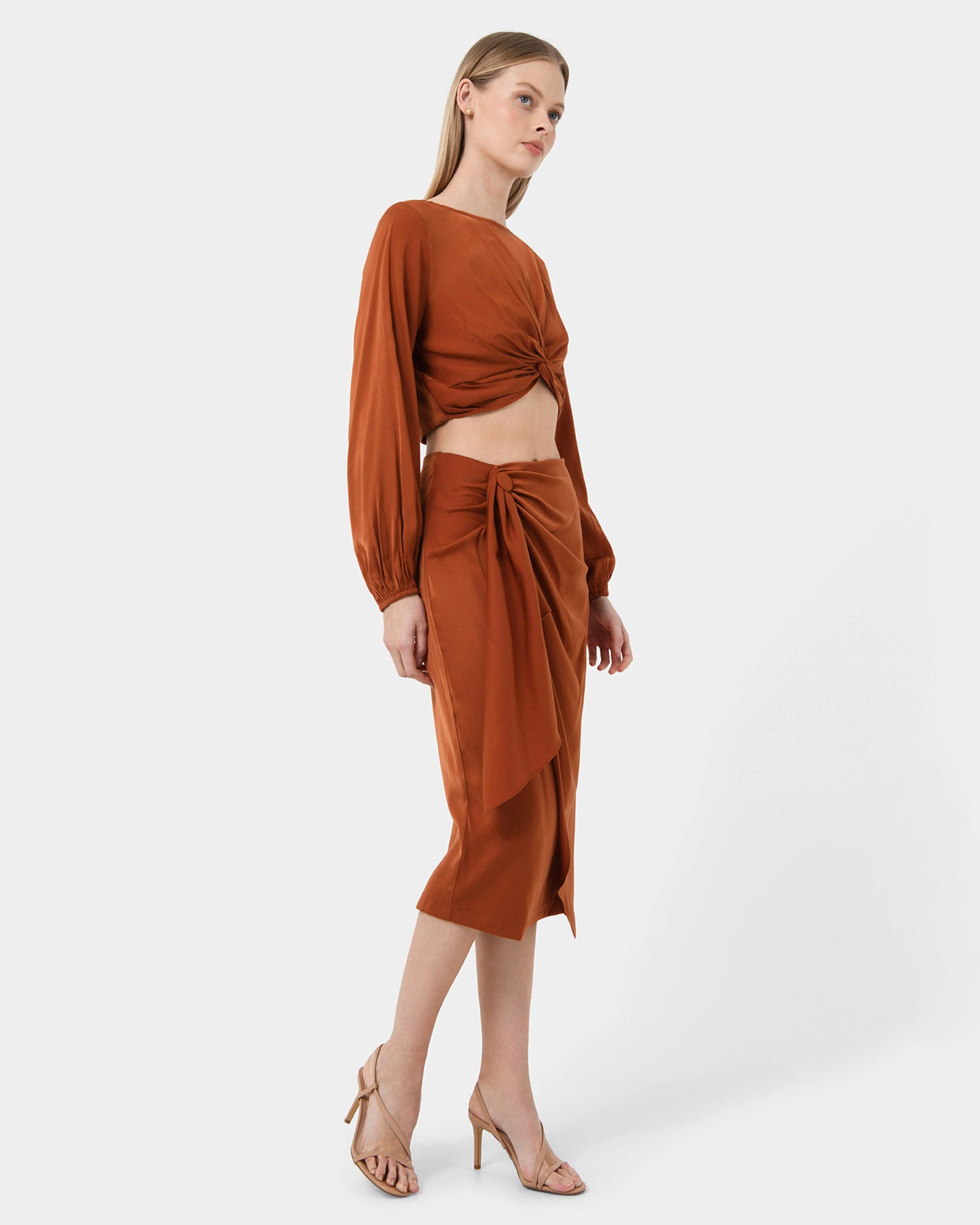 Zyana Knotted Front Wrap Skirt