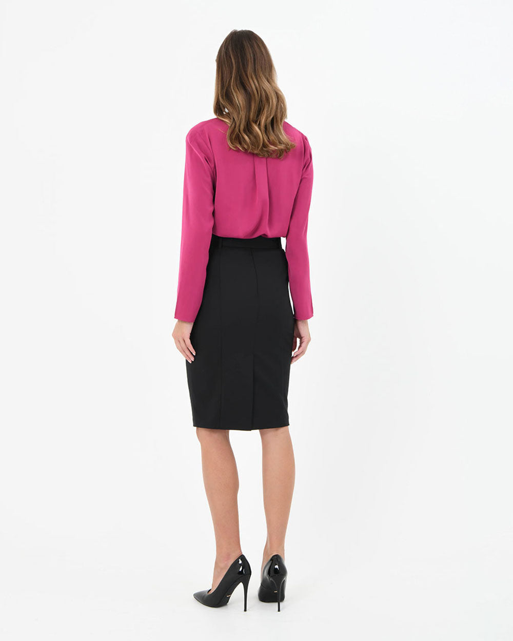 Sanvi Belted Pencil Skirt