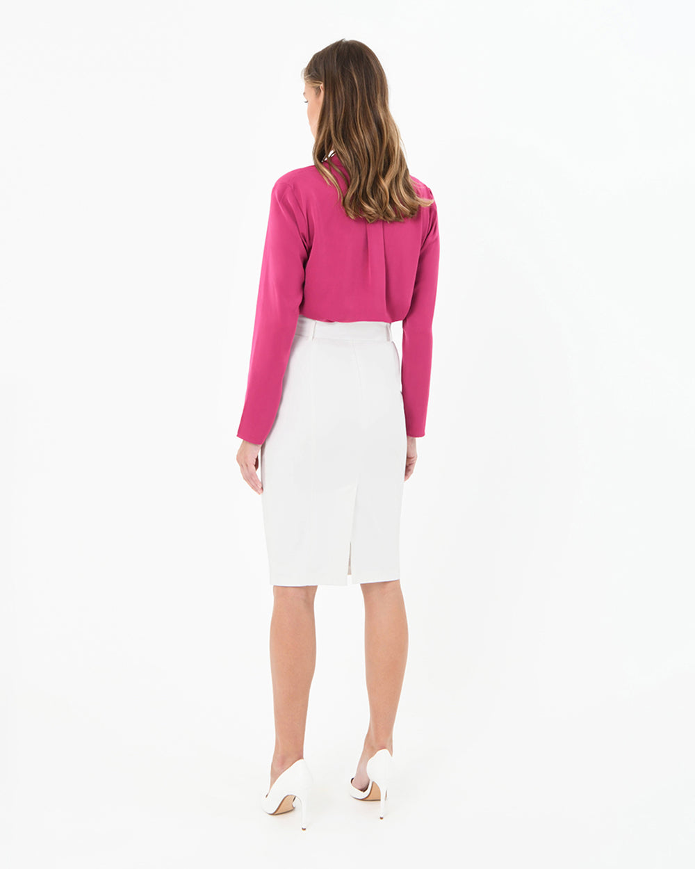 Sanvi Belted Pencil Skirt