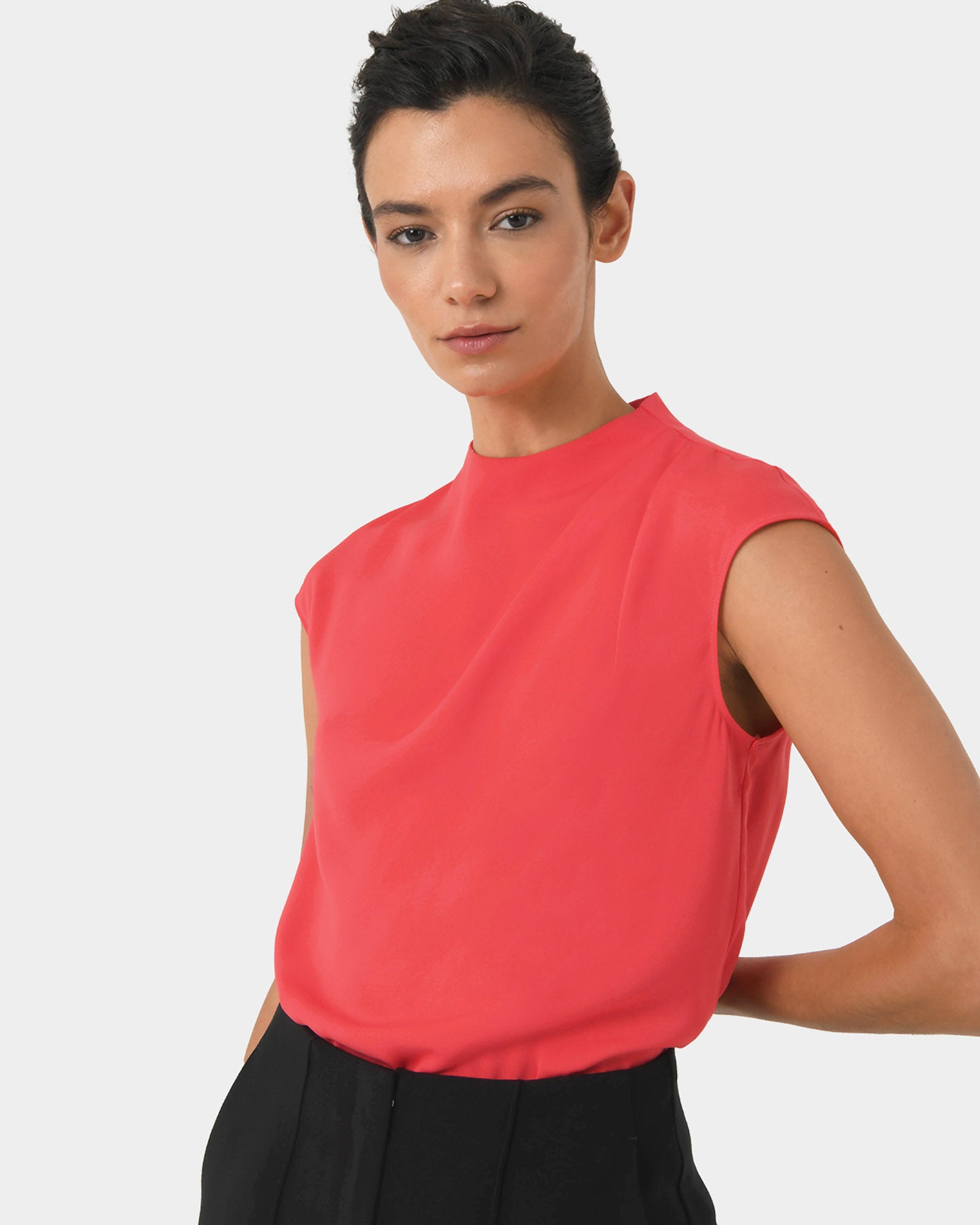 Mallory Draped Shoulder Blouse