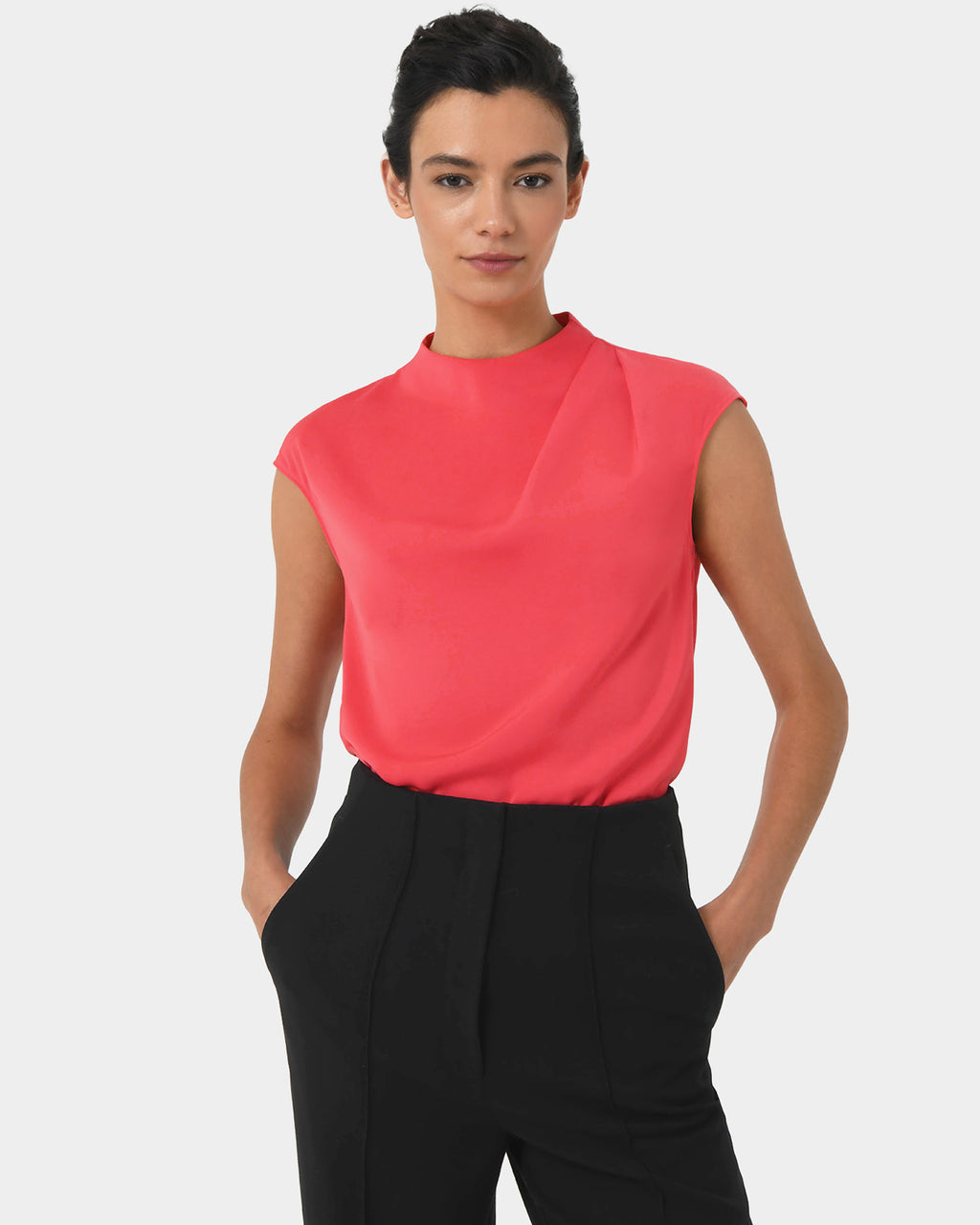 Mallory Draped Shoulder Blouse