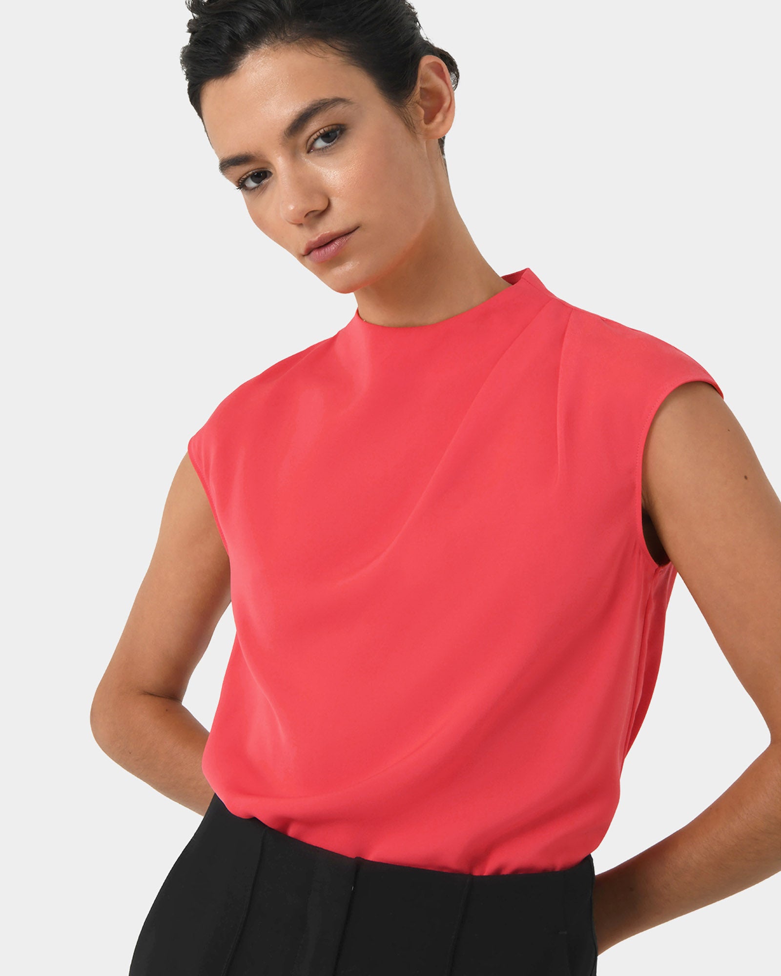Mallory Draped Shoulder Blouse