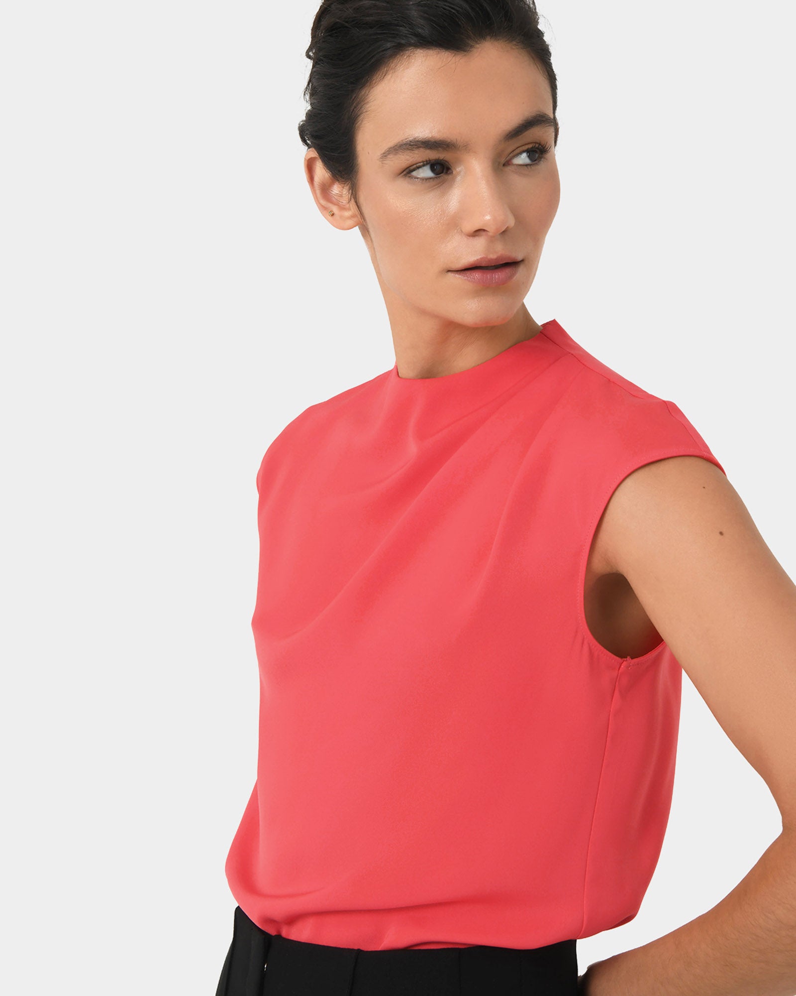 Mallory Draped Shoulder Blouse