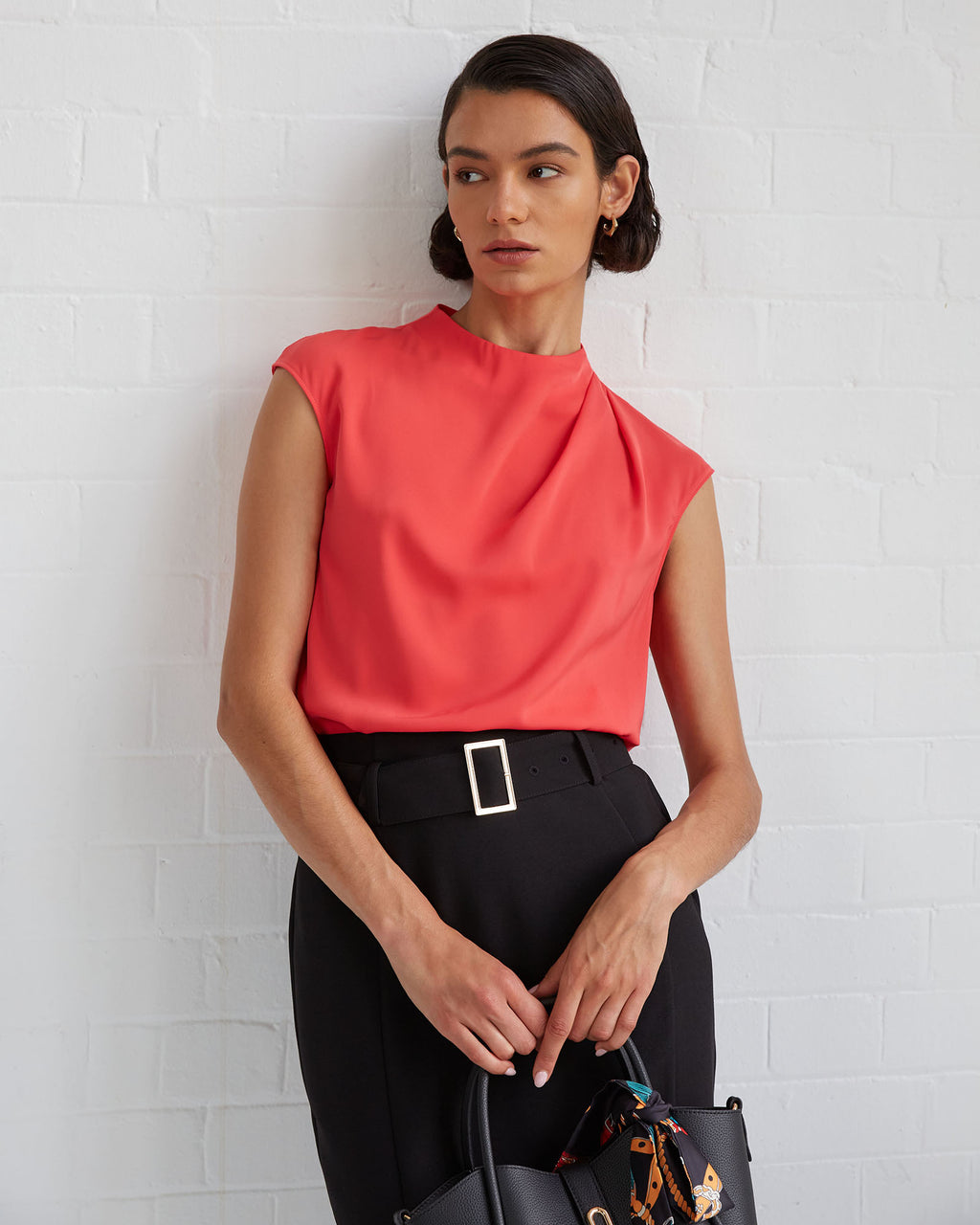 Mallory Draped Shoulder Blouse