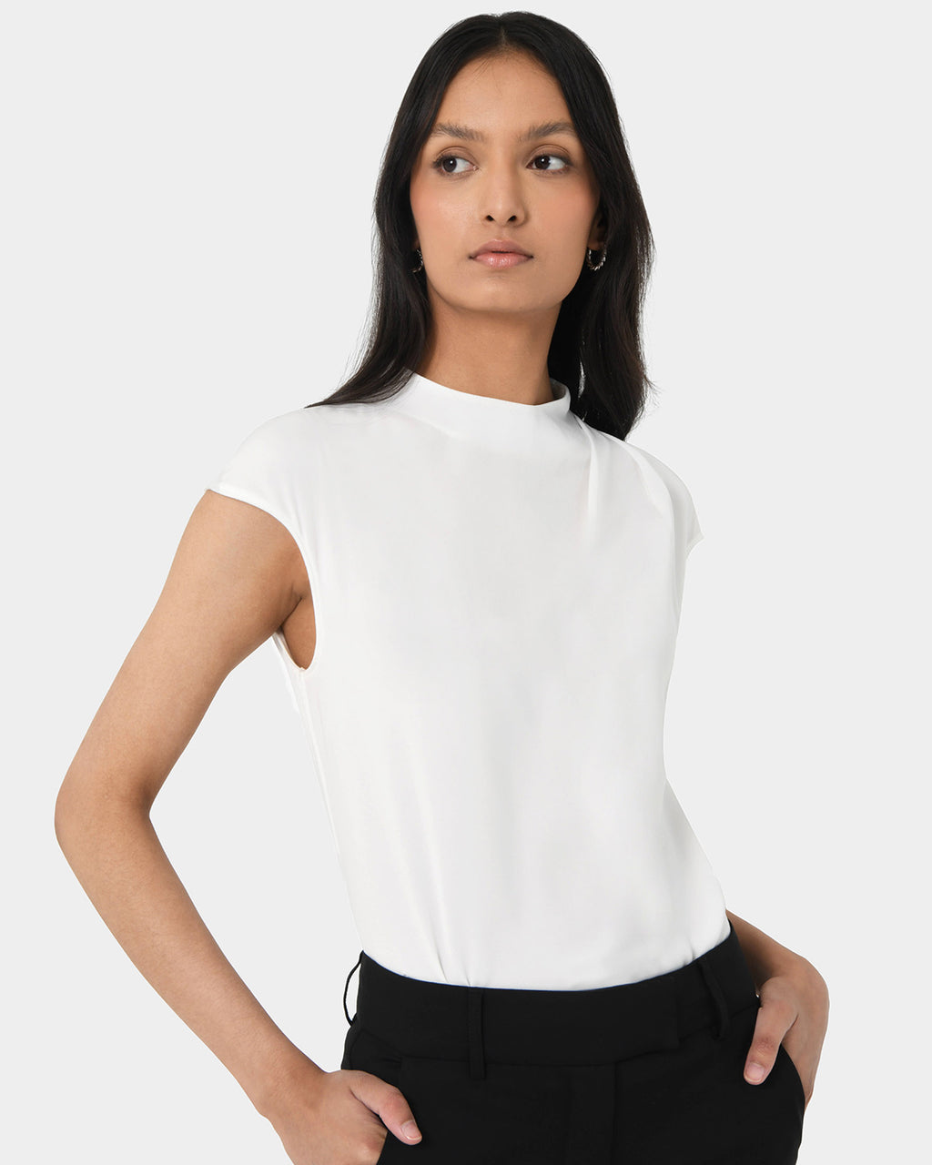 Mallory Draped Shoulder Blouse