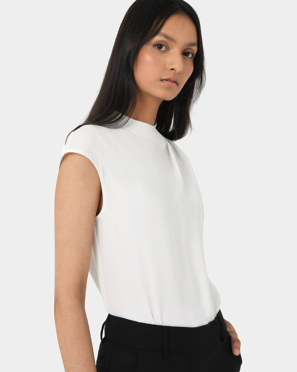 Mallory Draped Shoulder Blouse