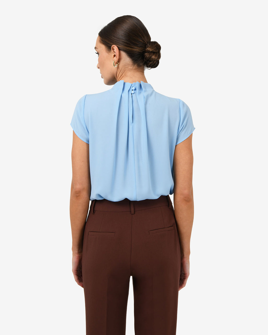 Olivia Pleated High Neck Top
