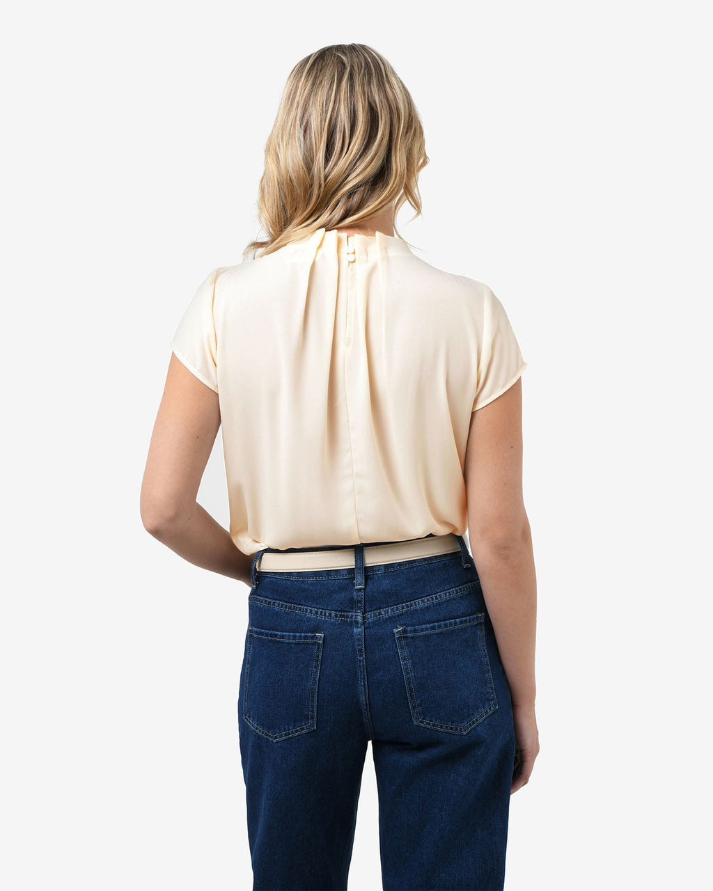Olivia Pleated High Neck Top