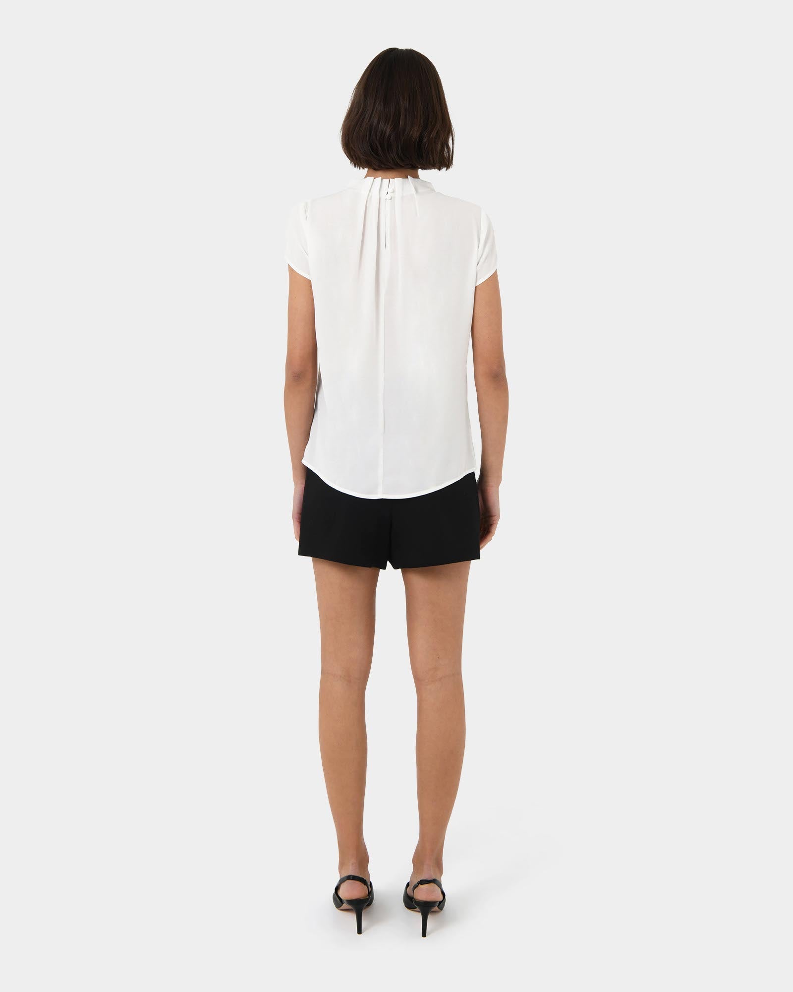 Olivia Pleated High Neck Top