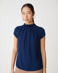 Olivia Pleated High Neck Top