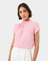 Olivia Pleated High Neck Top