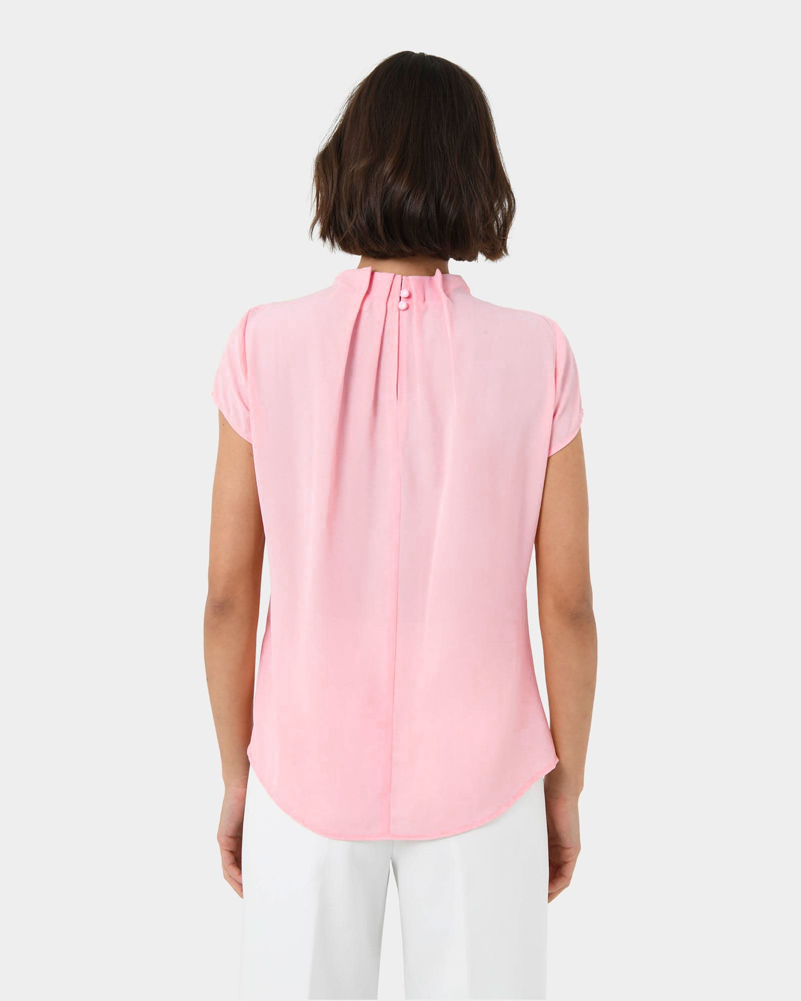 Olivia Pleated High Neck Top