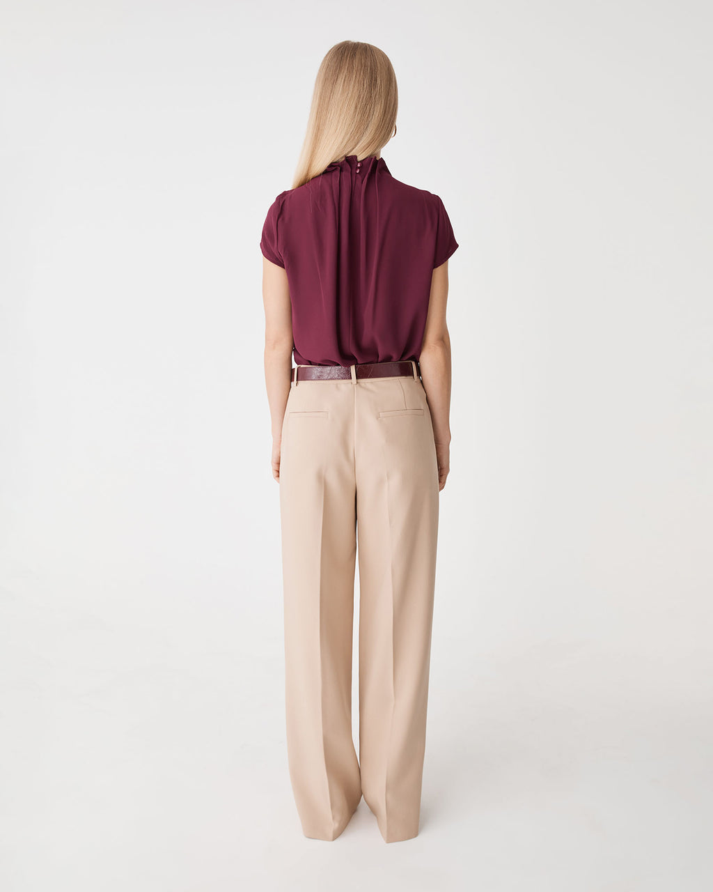 Olivia Pleated High Neck Top
