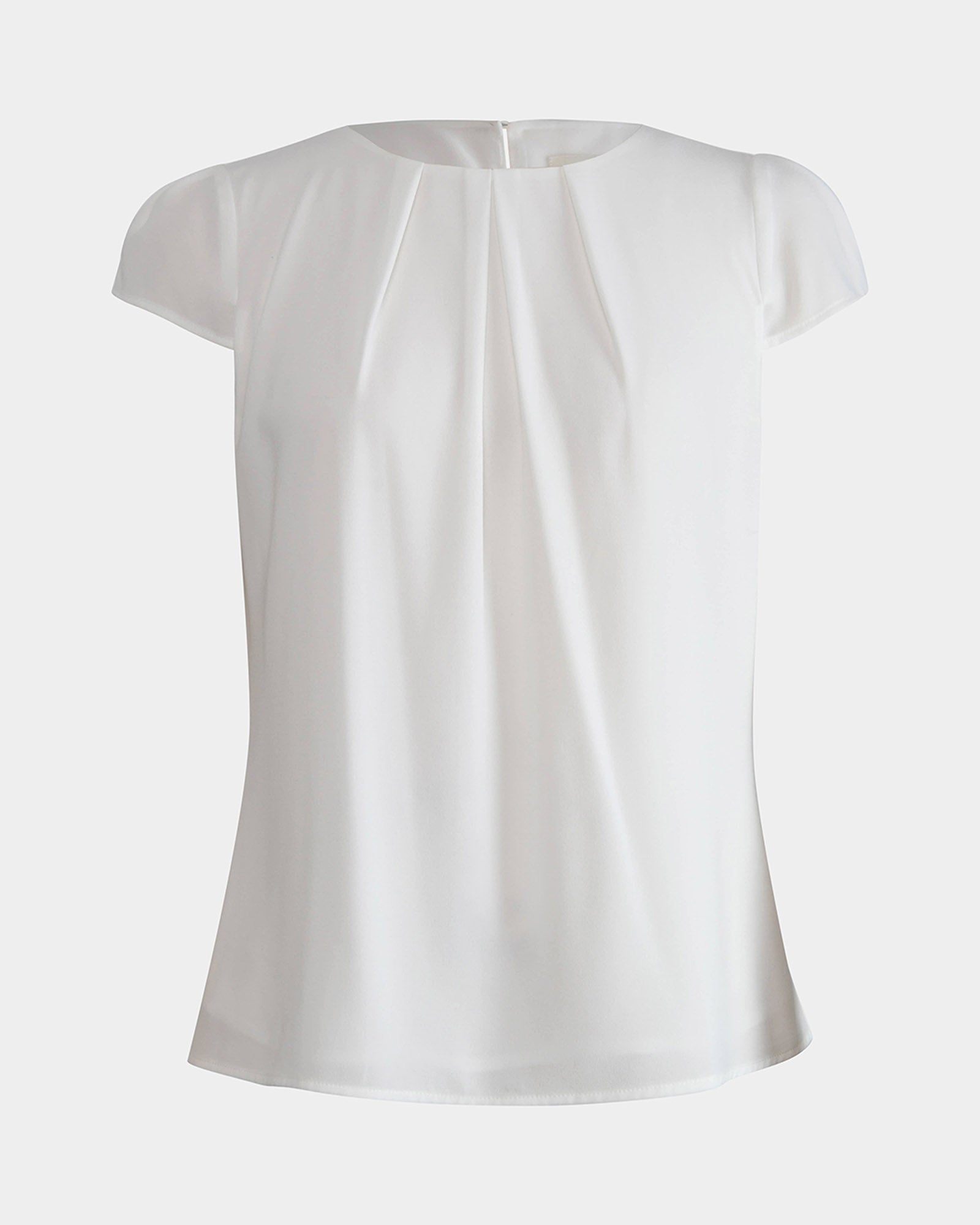 Tamera Pleated Round Neck Top