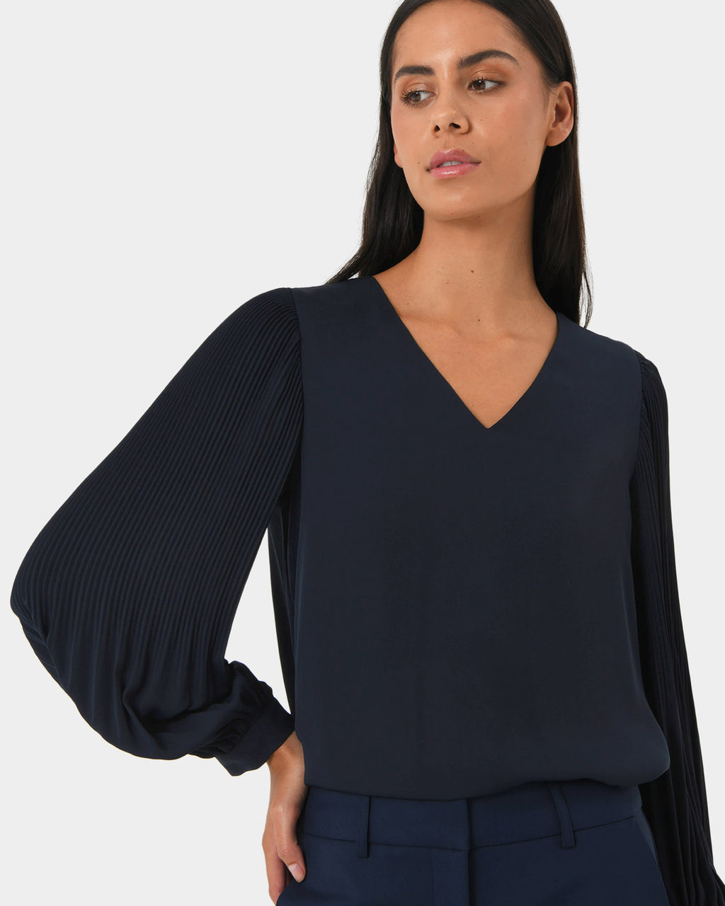 Charlotte Pleated Sleeve Top
