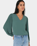 Charlotte Pleated Sleeve Top