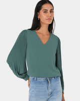 Charlotte Pleated Sleeve Top