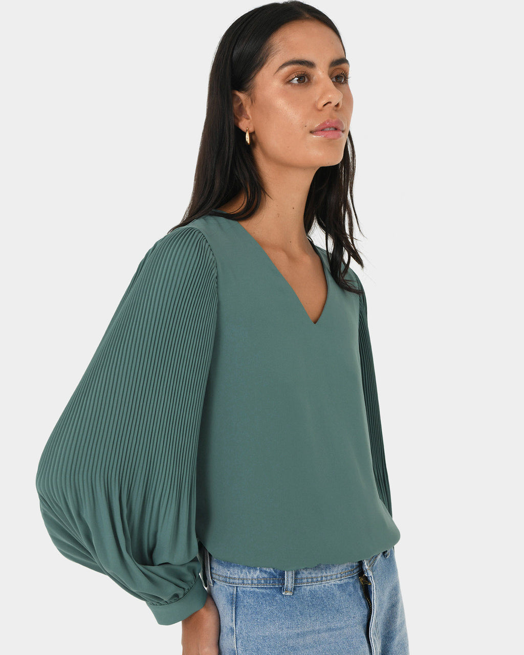 Charlotte Pleated Sleeve Top