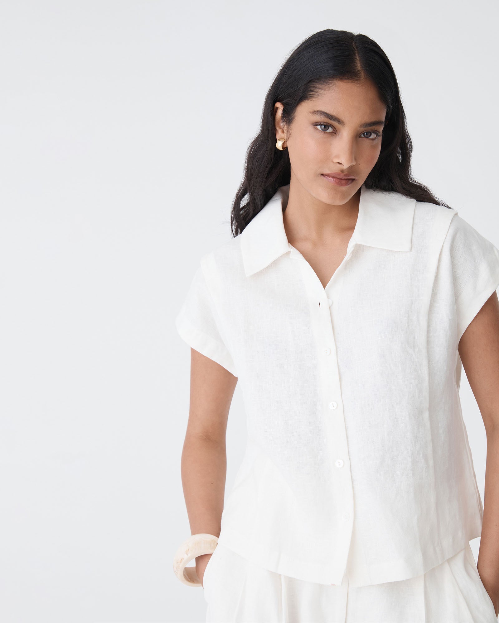 Ami Linen Collar Shirt